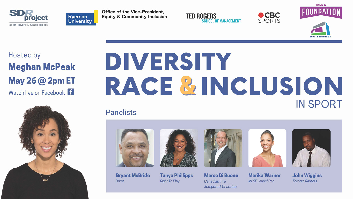 Social media post with event details for the Diversity, Race and Inclusion in Sport panel